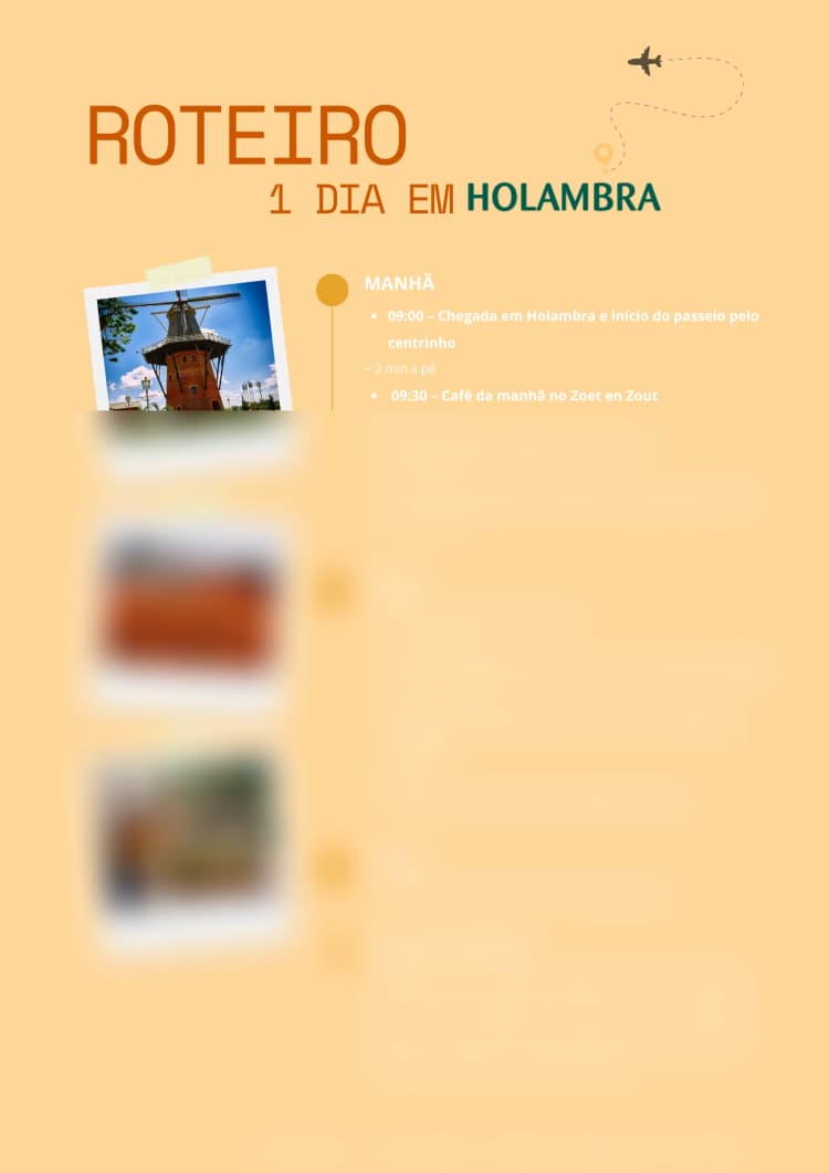 Roteiro hora a hora