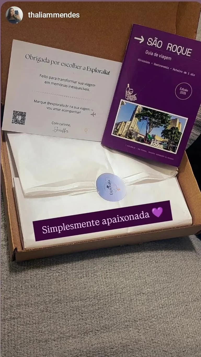 Post de cliente da Exploralia com o guia