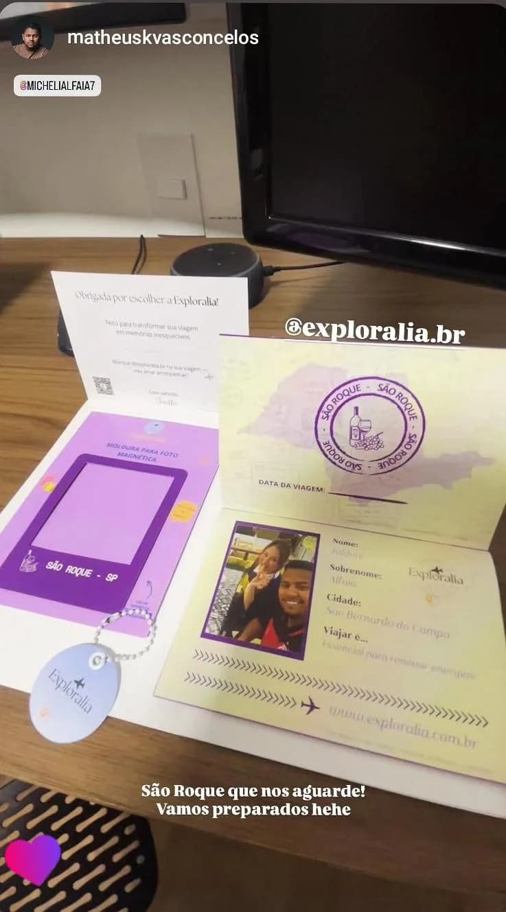 Post de cliente da Exploralia com o guia