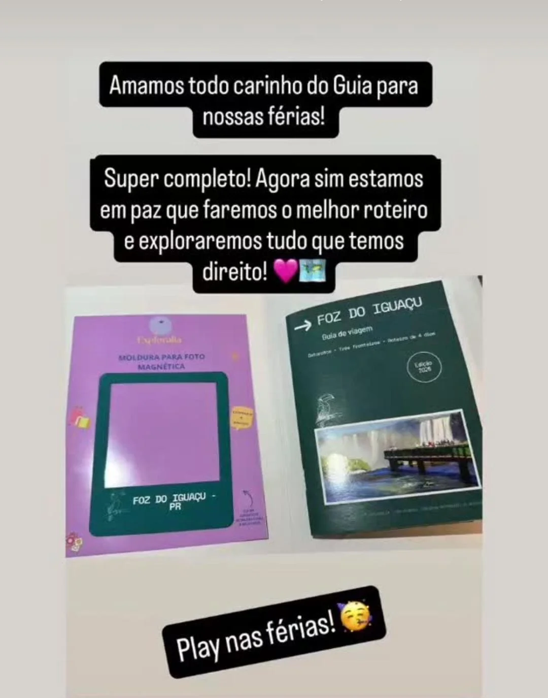 Post de cliente da Exploralia com o guia